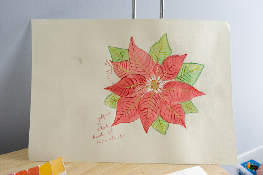 Rough version of poinsettia flower design 