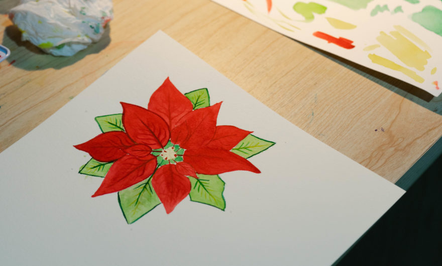 Flower design completed for painting