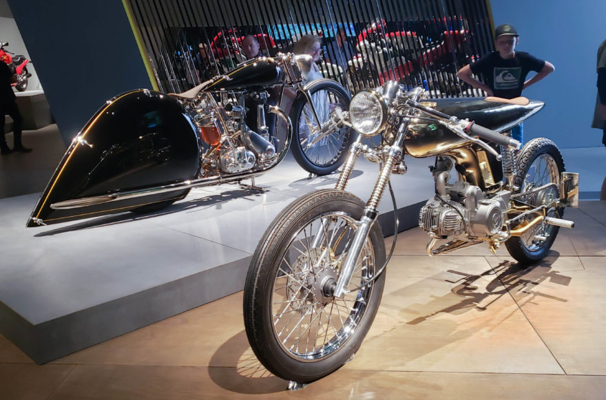 Some futuristic motorcycles