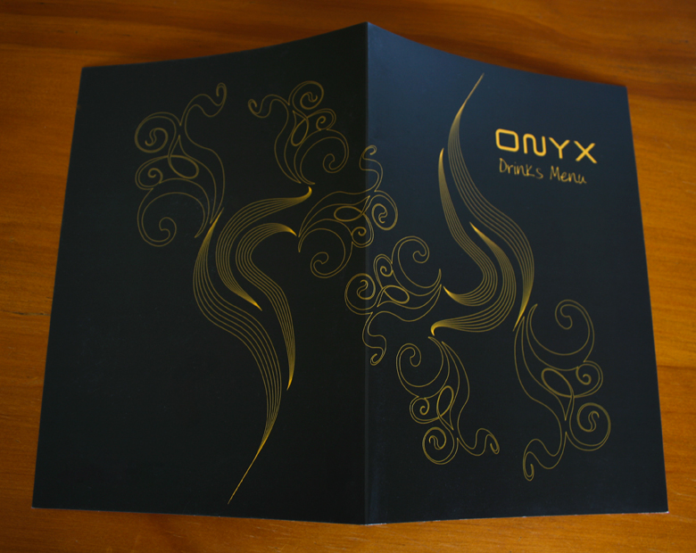 Onyx - Full spread of Menu Cover Designs